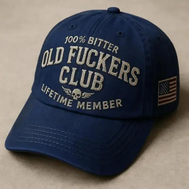 100% Bitter Old F*Ckers Club Life Time Member Hat Perfect Gift for Dad Low Profile Dad Hat Pigment Dyed