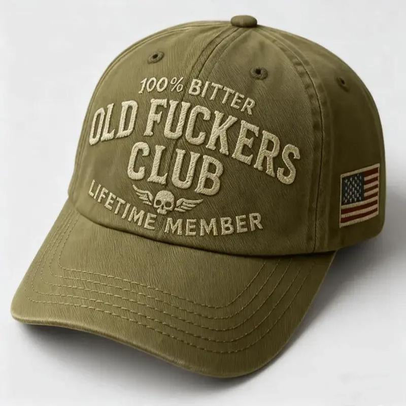 100% Bitter Old F*Ckers Club Life Time Member Hat Perfect Gift for Dad Low Profile Dad Hat Pigment Dyed